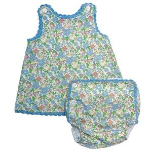 NWOT Peggy Green heirloom floral button front bloomer set 18m baby girl
